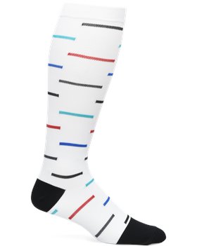 White Multi Nurse Mates Compression Socks Mens
